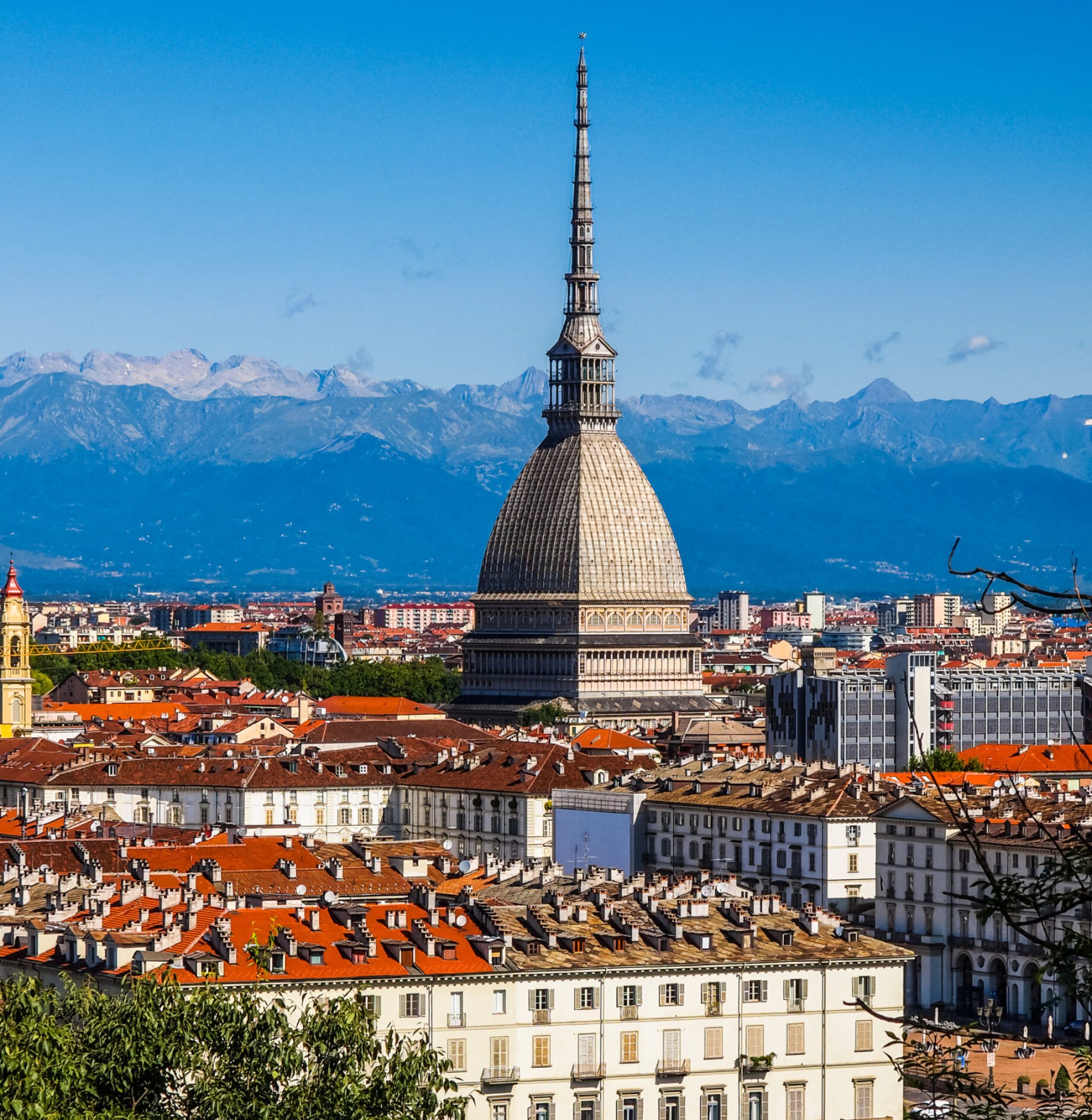 Aerial view of the city of Turin, Italy HDR